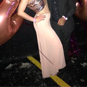 NASTYGAL Blush Chiffon Sheer Skirt with Slit